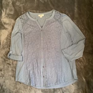 Lace inset top